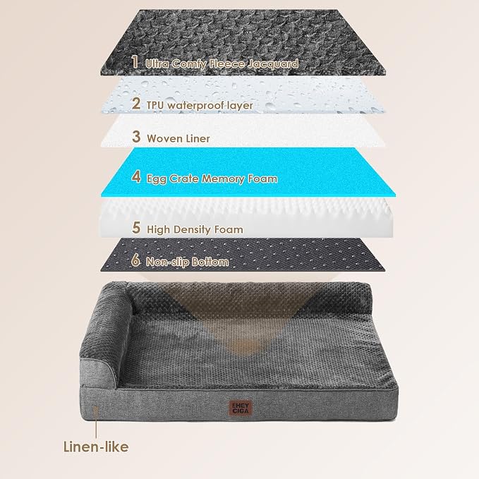 EHEYCIGA Memory Foam Dog Bed Large Size Dogs, Orthopedic Dog Bed Large - Image 5