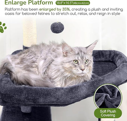Globlazer Extra Large Platform Cat Tree, 65in Sturdy Cat Scratching Tree - Image 2