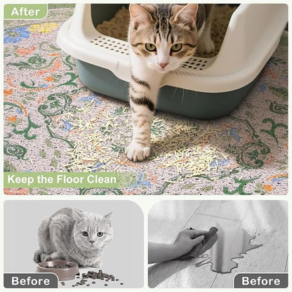 Bienbee Cat Litter Mat, Urine and Water Proof, Bean-Green M - Image 2