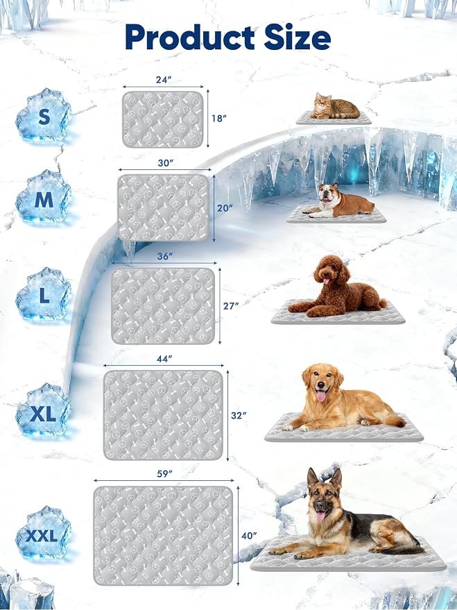 Rywell Dog Cooling Mat 2.0, Elegant Grey, Extended Cooling - Image 7