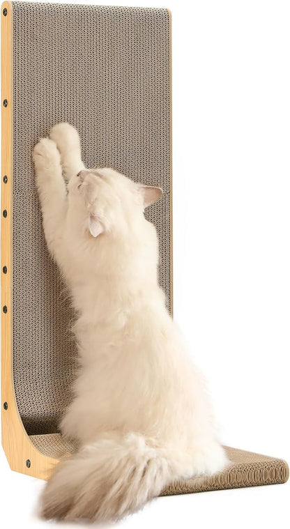 FUKUMARU Cat Scratcher, 32.7 Inch L Shape Cat Scratch Pad Wall Mounted by FUKUMARU