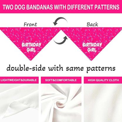 Birthday Girl Dog Bandanas 1 Pack, Pet Scarves HBD Bandanas - Image 8