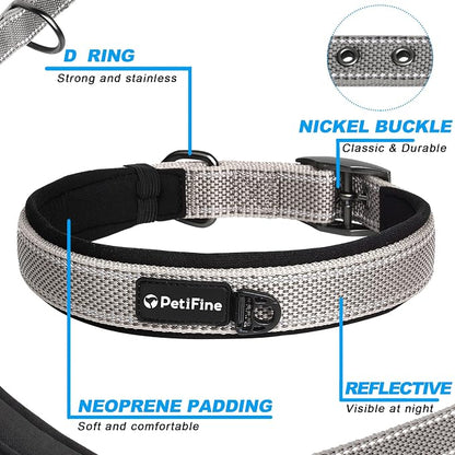 PetiFine Dog Collars for Medium Dogs, Neoprene Padded and Adjustable, - Image 3