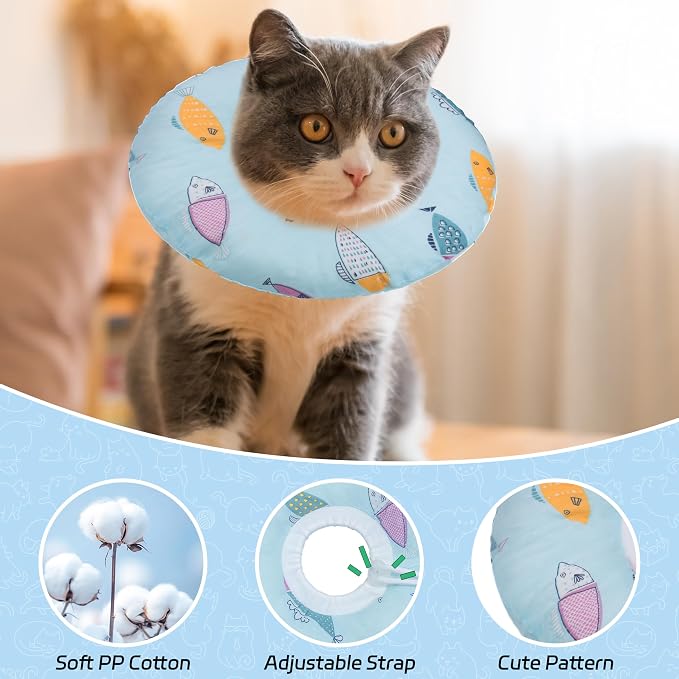 Cat Cone Collar Soft, Kitten Spay Soft Cones to Stop Licking, Cat Neck Donut - Image 3
