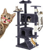 54 Inches Cat Tree Tower Condo Furniture, Climbing Tree Cat House Padded Plush by SimpleDeluxe