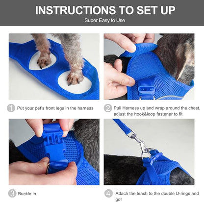 Fida Comfy Dog Harness with Leash, Soft Puppy Vest Escape Proof, Breathable - Image 5