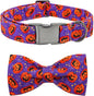 Dog Collar - Halloween Pumpkin Bowtie Pet Collar Gift Soft Bow Collar Pet by BoboRainbow