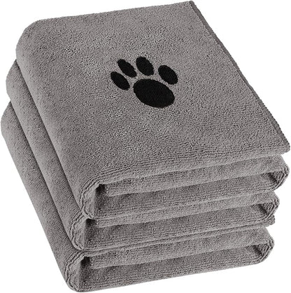 3 Pack Microfiber Dog Towels for Drying Dogs, Super Absorbent and Soft Pet by Puomue