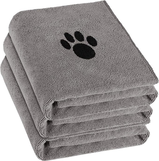 3 Pack Microfiber Dog Towels for Drying Dogs, Super Absorbent and Soft Pet by Puomue