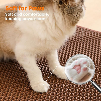 Extra Large Cat Litter Mat, 30x22 Inches Honeycomb Double Layer Cat Litter - Image 7