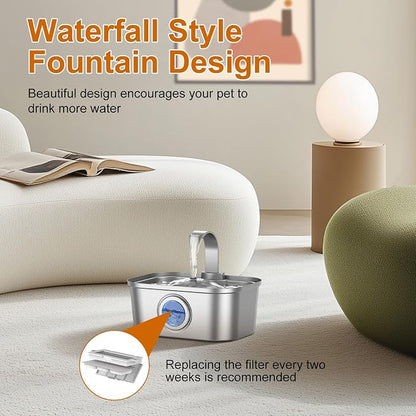 Bobo&Dragon Stainless Steel Cat Water Fountain 124oz/3.5L, Ultra Quiet - Image 7
