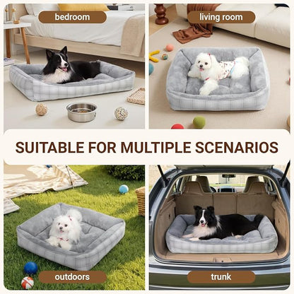 MIHIKK Rectangle Dog Beds for Small Dogs & Cats, Orthopedic Sleeping Pet Bed - Image 6