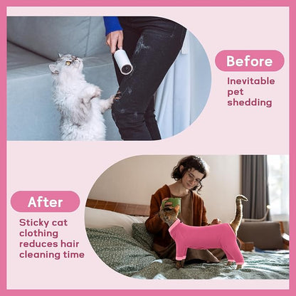 PUMYPOREITY Cat Recovery Suit, Stops Wound Licking After Surgery, Sticky Hair - Image 3