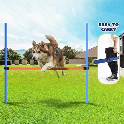 PAWISE Dog Agility Training Equipment, Pet Training Hurdles & Weave Poles Set by PAWISE