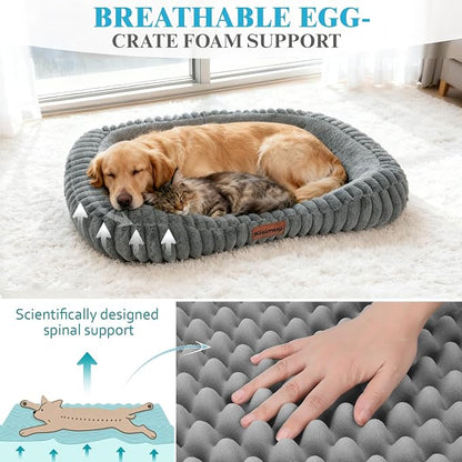 Cute Washable Dog Bed for Small Dogs -Soft Plush Calming Puppy & Cat Bed - Image 2