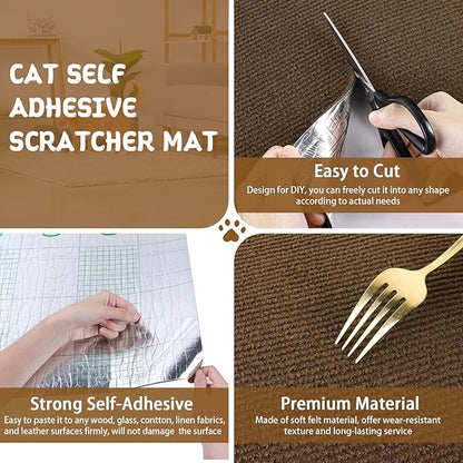 Climbing Cat Scratcher Mat Trimmable Cat Scratching Post Carpet 39.3’’x15.8’’ - Image 3