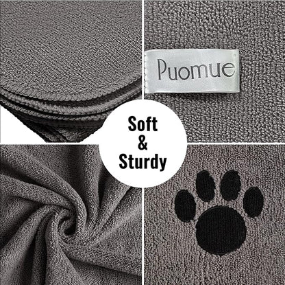 3 Pack Microfiber Dog Towels for Drying Dogs, Super Absorbent and Soft Pet - Image 2