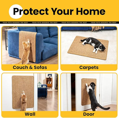Cat Scratcher Mat, Sisal Cat Scratch Pad Rug, Wall Scratchers - Image 2