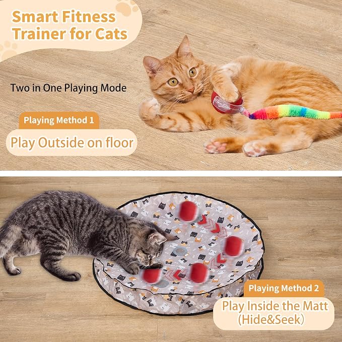 Interactive Cat Toys for Indoor Cats – Moving Ball Cat Play Mat, Interactive - Image 7