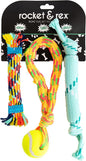 rocket & rex Dog Chew Toy Set for Small to Medium Breeds, Includes a Rope by rocket+%26+rex