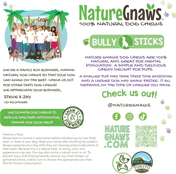 Nature Gnaws Bully Sticks for Dogs 5-6" - Image 5