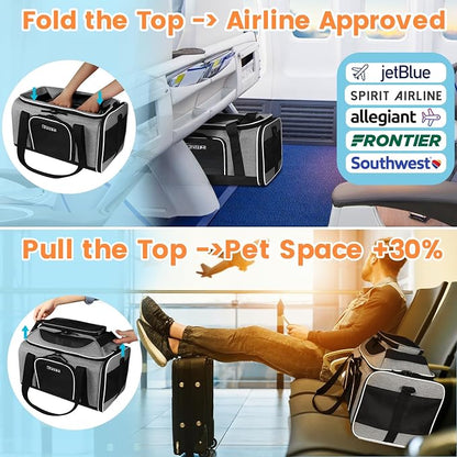 Petskd Top-Expandable Pet Carrier 17x12x8.5 Inches JetBlue Allegiant Spirit - Image 2