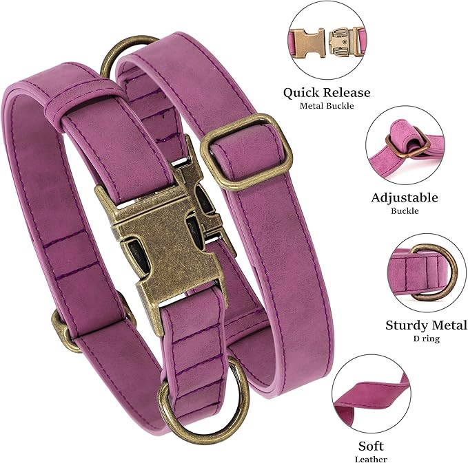 Didog Soft PU Leather Dog Collar, Stylish Quick Released Dog Collar - Image 2