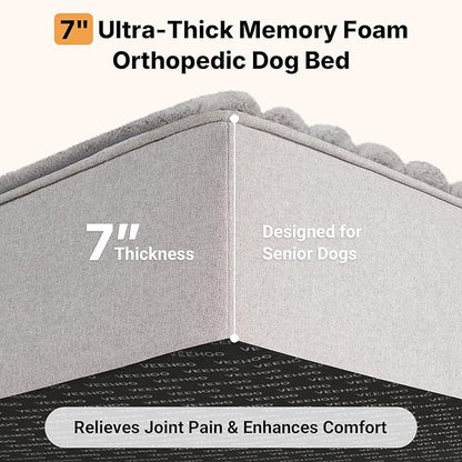 Veehoo Orthopedic Dog Bed for Large Senior Dogs, 7 Inch Thick XXL Memory Foam - Image 2