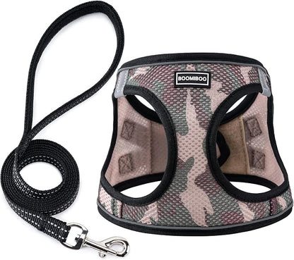 Dog Harness with Leash Set, No Pull Adjustable Reflective Step-in Puppy Pet by BOOMIBOO