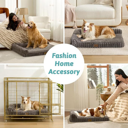 Cute Dog Bed, Faux Rabbit Fur Orthopedic Foam Dog Bed - Image 4