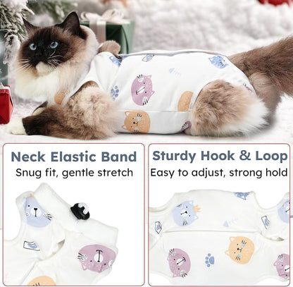 Cat Recovery Suit for Spay Abdominal Wounds, Breathable Cat Onesie for Cats - Image 3