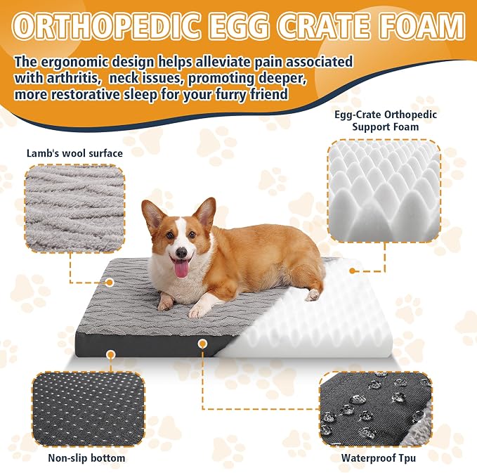 Orthopedic Dog Crate Bed – Waterproof Plush Pet Mattress - Image 6