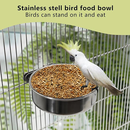 Large Bird Feeding Dish Cups, Parrot Food Bowl Cage - Image 4