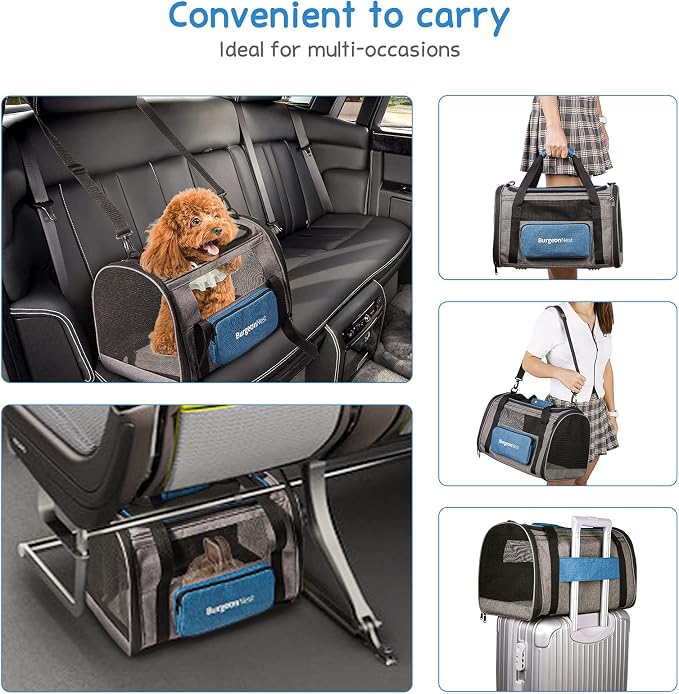 BurgeonNest Cat Carriers for Small Cats Under 15, Medium Puppy Under 25 lbs - Image 7