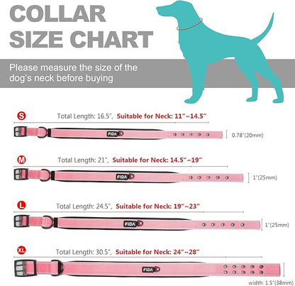 Fida Heavy Duty Dog Collar 1.5” Width, Ultra Soft Neoprene Padded, Adjustable - Image 2