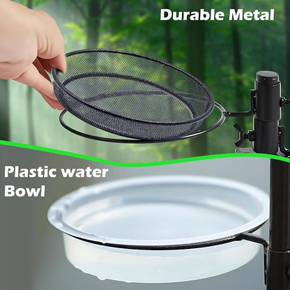 Bird Feeder Station with Metal Mesh Tray and Water Bowl - Image 5