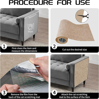 2 Pcs Total 78.8"x15.8" Cat Scratch Mat, Cat Scratch Couch Furniture Protector - Image 4