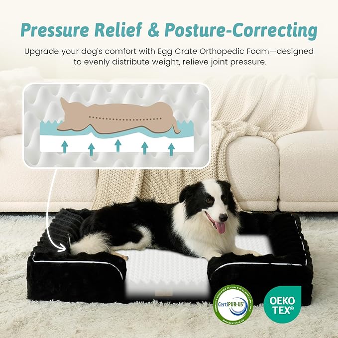 Orthopedic Dog Bed for Large Size Dog, Soft and Warm Faux Fur Extra Large Sofa - Image 2