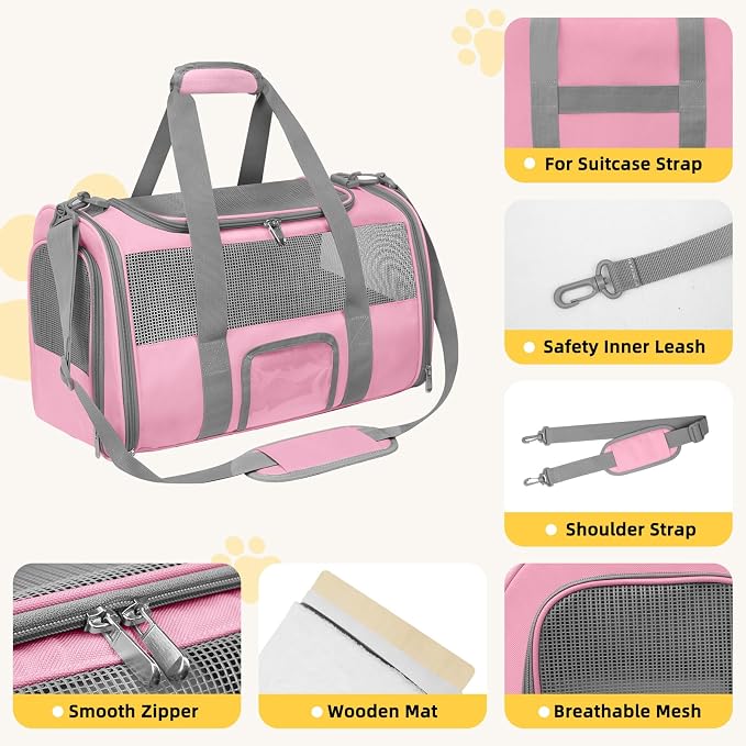 Soft - Sided Pet Carrier for Cats and Small Dogs, Airline - Approved, Foldable - Image 3