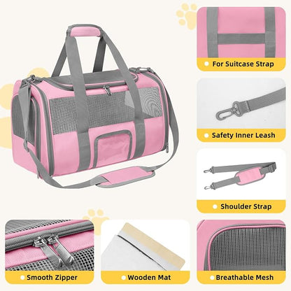 Soft - Sided Pet Carrier for Cats and Small Dogs, Airline - Approved, Foldable - Image 3