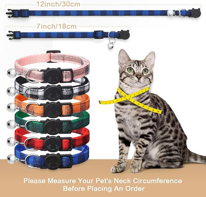 6 Pack Classic Plaid Cat Collars - Image 4