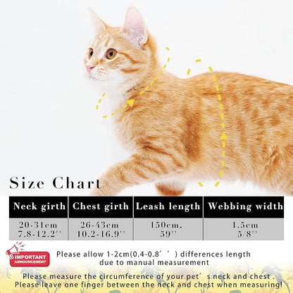 Cat Harness and Leash Set, Adjustable Kitten Harness Escape Proof Cats Harness - Image 6