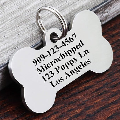 Ultra Joys Stainless Steel Pet ID Tag Dog Name Tags Personalized Front and Back - Image 2
