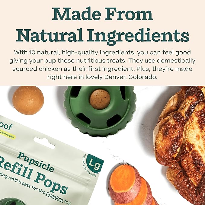 WOOF Pupsicle Chicken Refill Pops, Delicious Long Lasting Dog Treats, Wholesome - Image 4