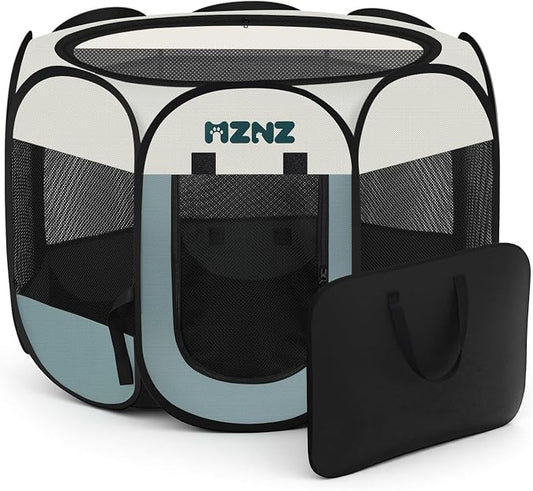 Dog Cat Playpen, Portable Puppy Pet Crate Indoor by MZNZ