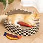 Cat Scratcher Bed, 2 in 1 Oval Cat Scratching Board by Conlun