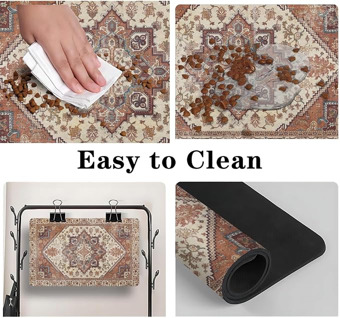 2 Pack Dog Food Mats for Floors, Absorbent and Quick-Drying Pet Cat Food Mat - Image 4