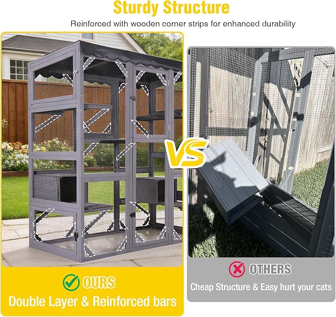Aivituvin Cat House Outdoor Catio Kitty Enclosure - Image 4