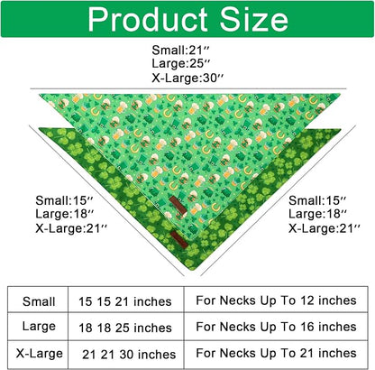 ARING PET St Patrick's Dog Bandana 2 Pack-Green Clovers Dog Bandanas, - Image 3
