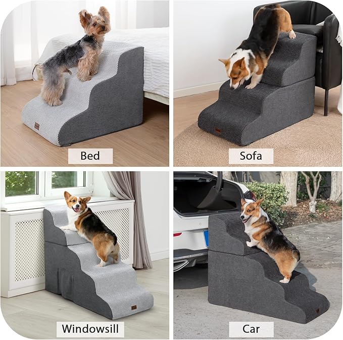 Dog Stairs for High Beds, 4-Step Dog Steps for Small Dogs and Cats, Foldable - Image 5
